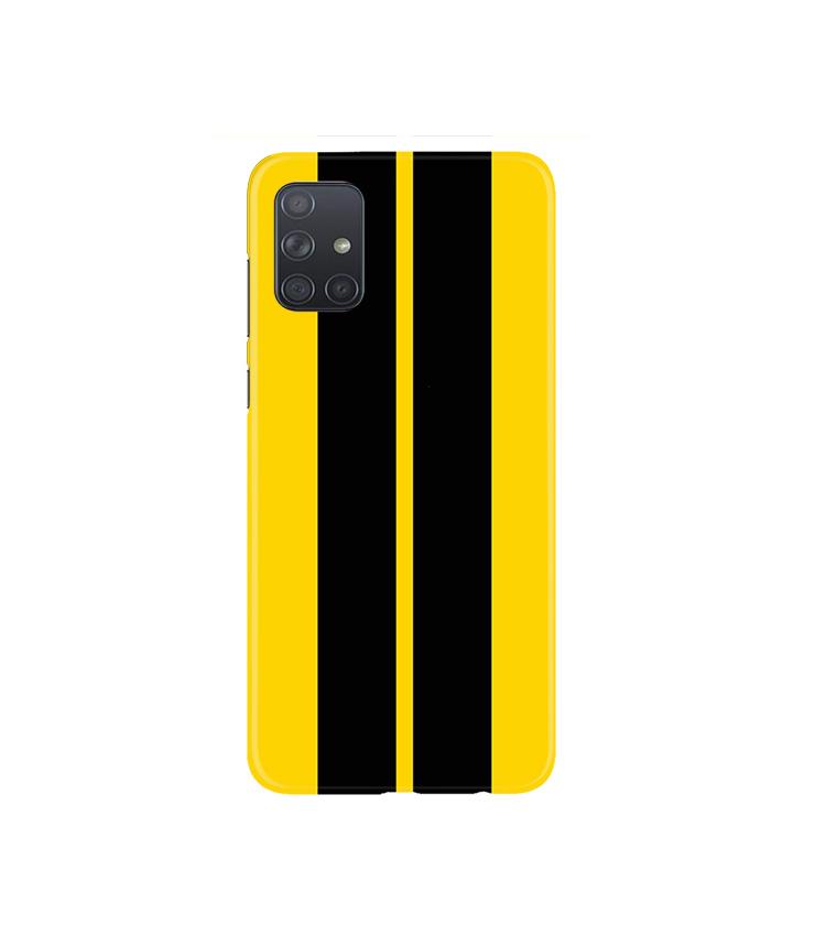 Black Yellow Pattern Mobile Back Case for Samsung Galaxy A71   (Design - 377)