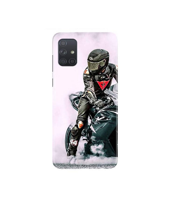 Biker Mobile Back Case for Samsung Galaxy A71   (Design - 383)