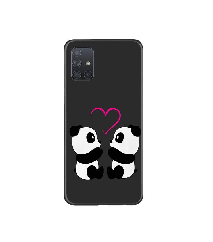 Panda Love Mobile Back Case for Samsung Galaxy A71   (Design - 398)