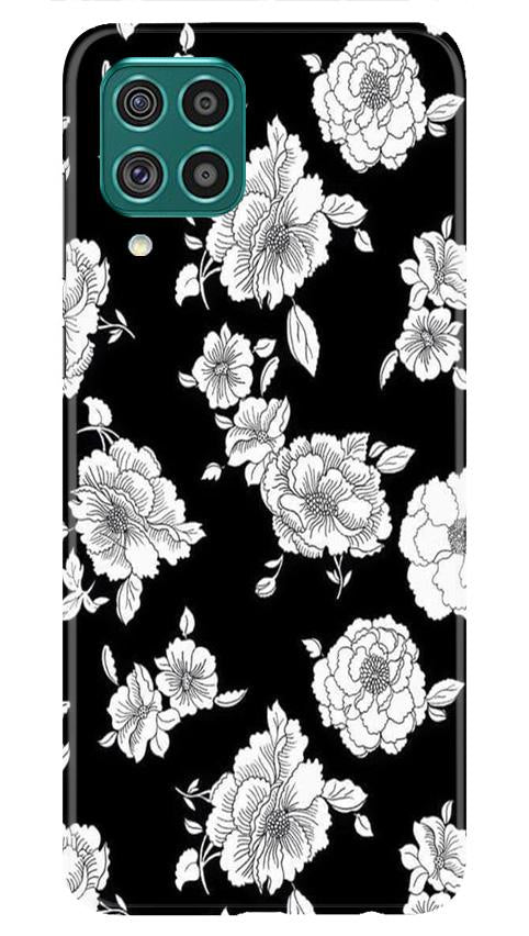 White flowers Black Background Case for Samsung Galaxy M12