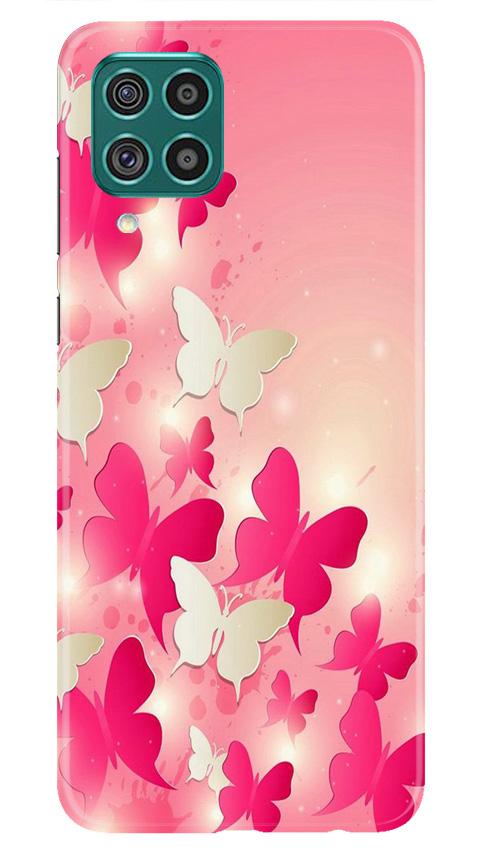 White Pick Butterflies Case for Samsung Galaxy F62