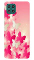 White Pick Butterflies Case for Samsung Galaxy F22