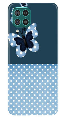 White dots Butterfly Mobile Back Case for Samsung Galaxy A12 (Design - 31)