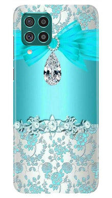 Shinny Blue Background Mobile Back Case for Samsung Galaxy M12 (Design - 32)