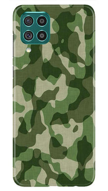 Army Camouflage Mobile Back Case for Samsung Galaxy F62  (Design - 106)