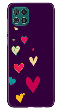 Purple Background Mobile Back Case for Samsung Galaxy F62  (Design - 107)