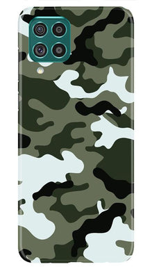 Army Camouflage Mobile Back Case for Samsung Galaxy F62  (Design - 108)