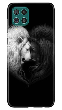 Dark White Lion Mobile Back Case for Samsung Galaxy A12  (Design - 140)
