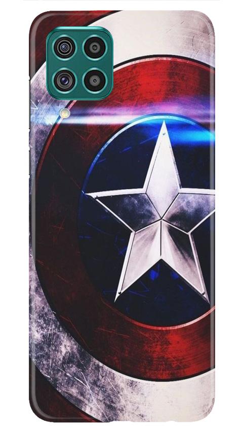 Captain America Shield Case for Samsung Galaxy F62 (Design No. 250)