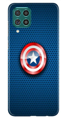 Captain America Shield Mobile Back Case for Samsung Galaxy F62 (Design - 253)