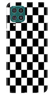 Black White Boxes Mobile Back Case for Samsung Galaxy M12 (Design - 372)