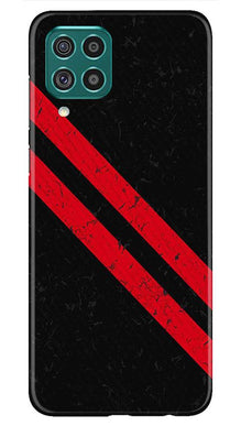 Black Red Pattern Mobile Back Case for Samsung Galaxy M12 (Design - 373)