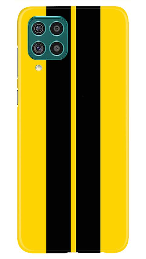Black Yellow Pattern Mobile Back Case for Samsung Galaxy M32 (Design - 377)
