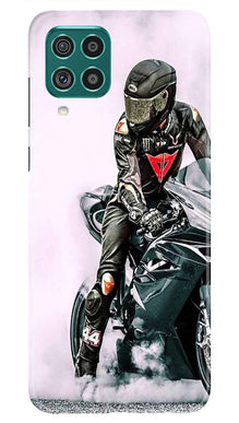 Biker Mobile Back Case for Samsung Galaxy F22 (Design - 383)