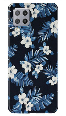 White flowers Blue Background2 Mobile Back Case for Samsung Galaxy M42 (Design - 15)