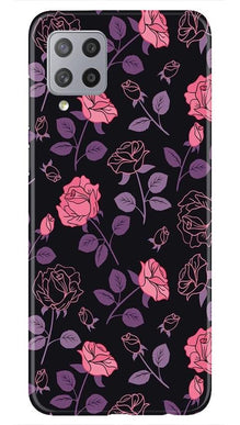 Rose Black Background Mobile Back Case for Samsung Galaxy M42 (Design - 27)