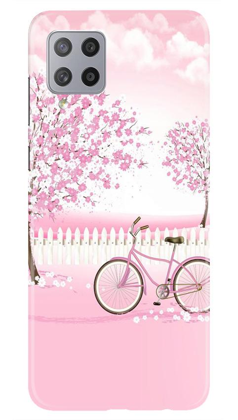 Pink Flowers Cycle Case for Samsung Galaxy M42(Design - 102)