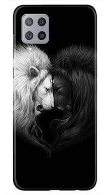 Dark White Lion Mobile Back Case for Samsung Galaxy M42  (Design - 140)