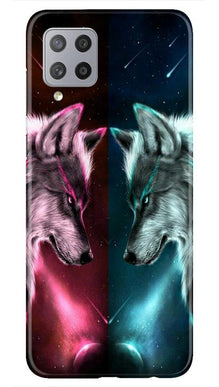 Wolf fight Mobile Back Case for Samsung Galaxy M42 (Design - 221)