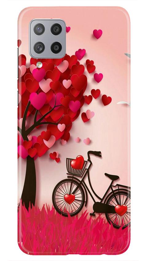 Red Heart Cycle Case for Samsung Galaxy M42 (Design No. 222)