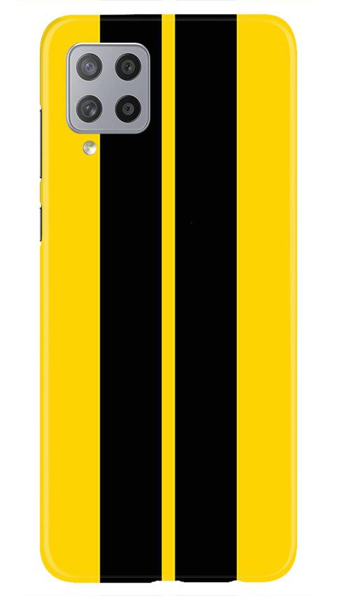 Black Yellow Pattern Mobile Back Case for Samsung Galaxy M42 (Design - 377)