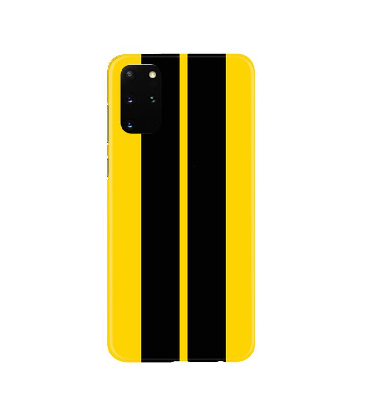 Black Yellow Pattern Mobile Back Case for Galaxy S20 Plus  (Design - 377)