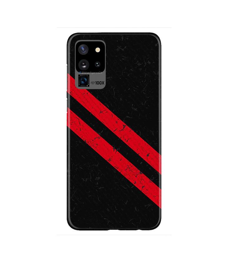 Black Red Pattern Mobile Back Case for Galaxy S20 Ultra   (Design - 373)