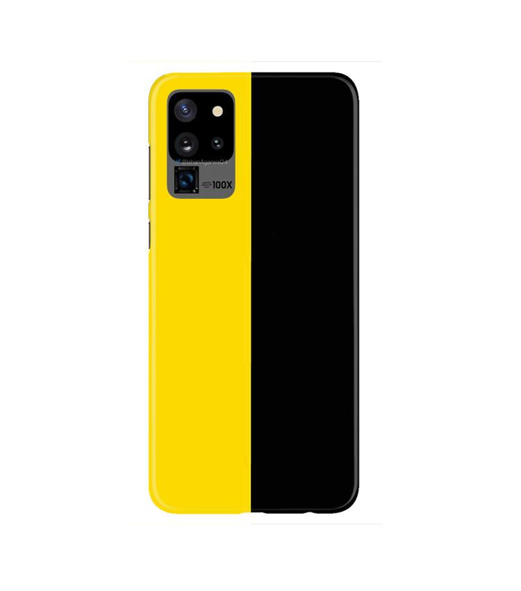 Black Yellow Pattern Mobile Back Case for Galaxy S20 Ultra   (Design - 397)