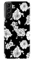 White flowers Black Background Case for Samsung Galaxy S21 Plus