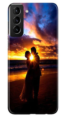 Couple Sea shore Mobile Back Case for Samsung Galaxy S21 5G (Design - 13)