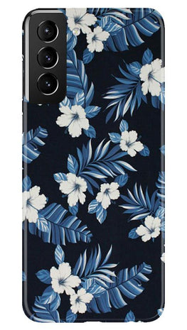 White flowers Blue Background2 Case for Samsung Galaxy S21 5G