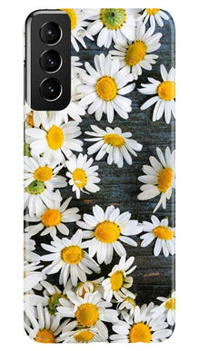 White flowers2 Mobile Back Case for Samsung Galaxy S21 Plus (Design - 62)