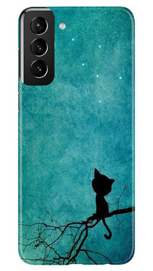Moon cat Mobile Back Case for Samsung Galaxy S21 Plus (Design - 70)