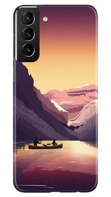 Mountains Boat Mobile Back Case for Samsung Galaxy S21 5G (Design - 181)