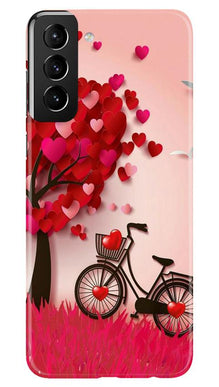 Red Heart Cycle Mobile Back Case for Samsung Galaxy S21 5G (Design - 222)