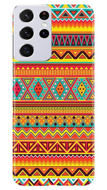 Zigzag line pattern Mobile Back Case for Samsung Galaxy S21 Ultra (Design - 4)