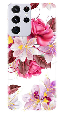 Beautiful flowers Mobile Back Case for Samsung Galaxy S21 Ultra (Design - 23)