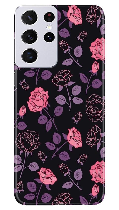 Rose Black Background Case for Samsung Galaxy S21 Ultra