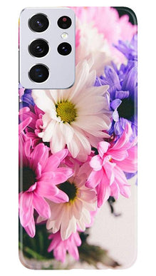 Coloful Daisy Mobile Back Case for Samsung Galaxy S21 Ultra (Design - 73)