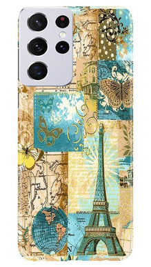 Travel Eiffel Tower Mobile Back Case for Samsung Galaxy S21 Ultra (Design - 206)