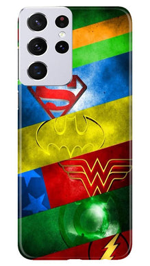 Superheros Logo Mobile Back Case for Samsung Galaxy S21 Ultra (Design - 251)