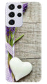 White Heart Case for Samsung Galaxy S21 Ultra (Design No. 298)