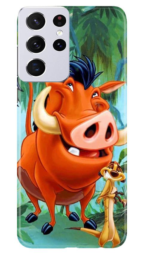 Timon and Pumbaa Mobile Back Case for Samsung Galaxy S21 Ultra (Design - 305)
