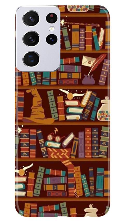 Book Shelf Mobile Back Case for Samsung Galaxy S21 Ultra (Design - 390)
