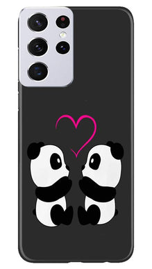 Panda Love Mobile Back Case for Samsung Galaxy S21 Ultra (Design - 398)