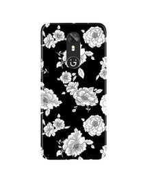 White flowers Black Background Mobile Back Case for Gionee A1 (Design - 9)