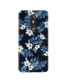 White flowers Blue Background2 Mobile Back Case for Gionee A1 (Design - 15)