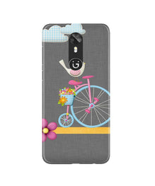 Sparron with cycle Mobile Back Case for Gionee A1 (Design - 34)