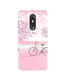 Pink Flowers Cycle Mobile Back Case for Gionee A1  (Design - 102)