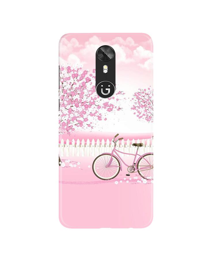 Pink Flowers Cycle Case for Gionee A1  (Design - 102)